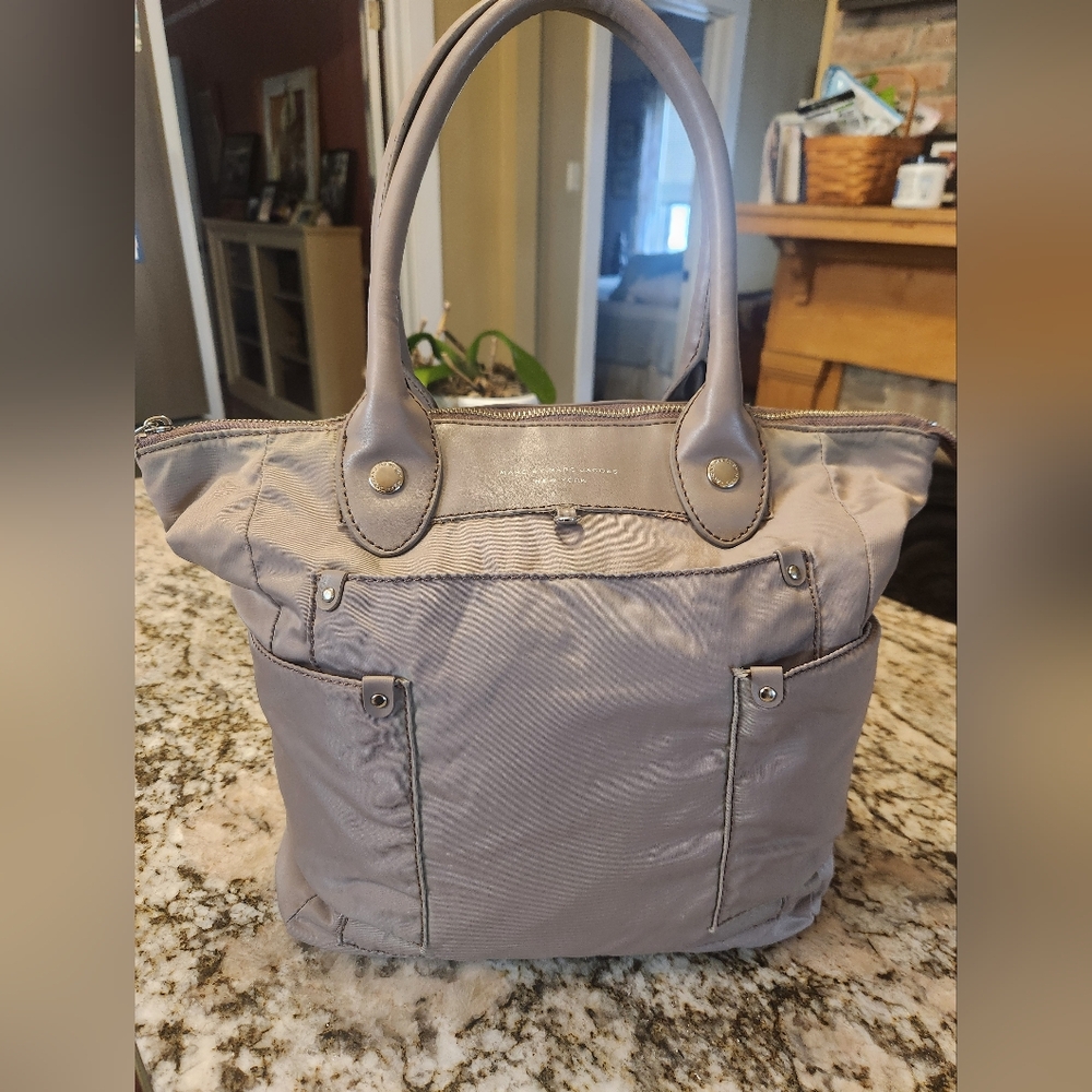 Marc by Marc Jacobs Handbag, Nylon, Elizababy Diaper Baby Tote, Tan Gray GUC